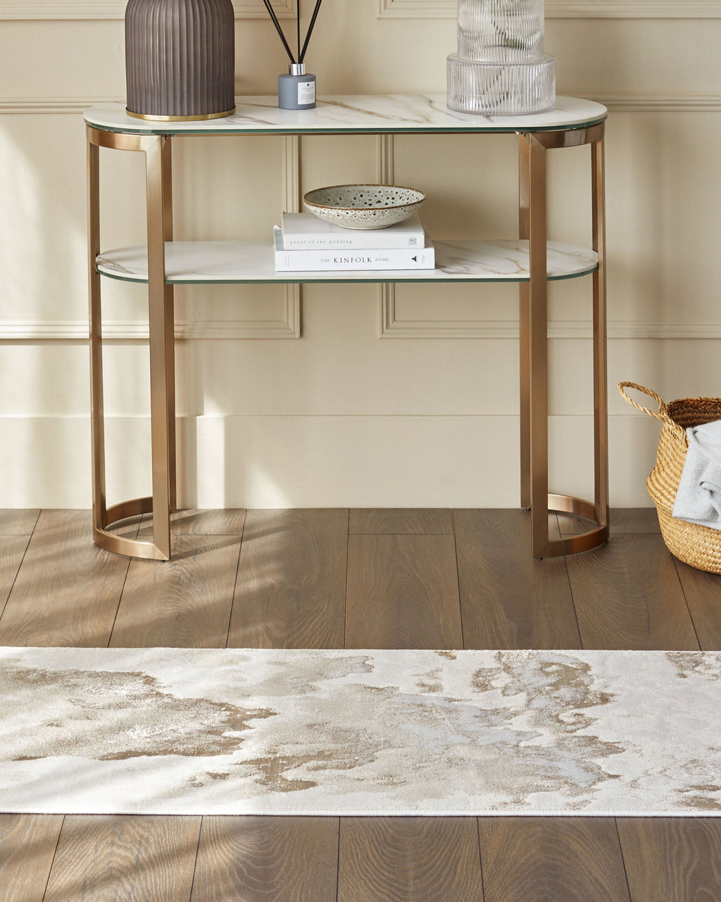 Perla soft gold textured runner rug — image 4