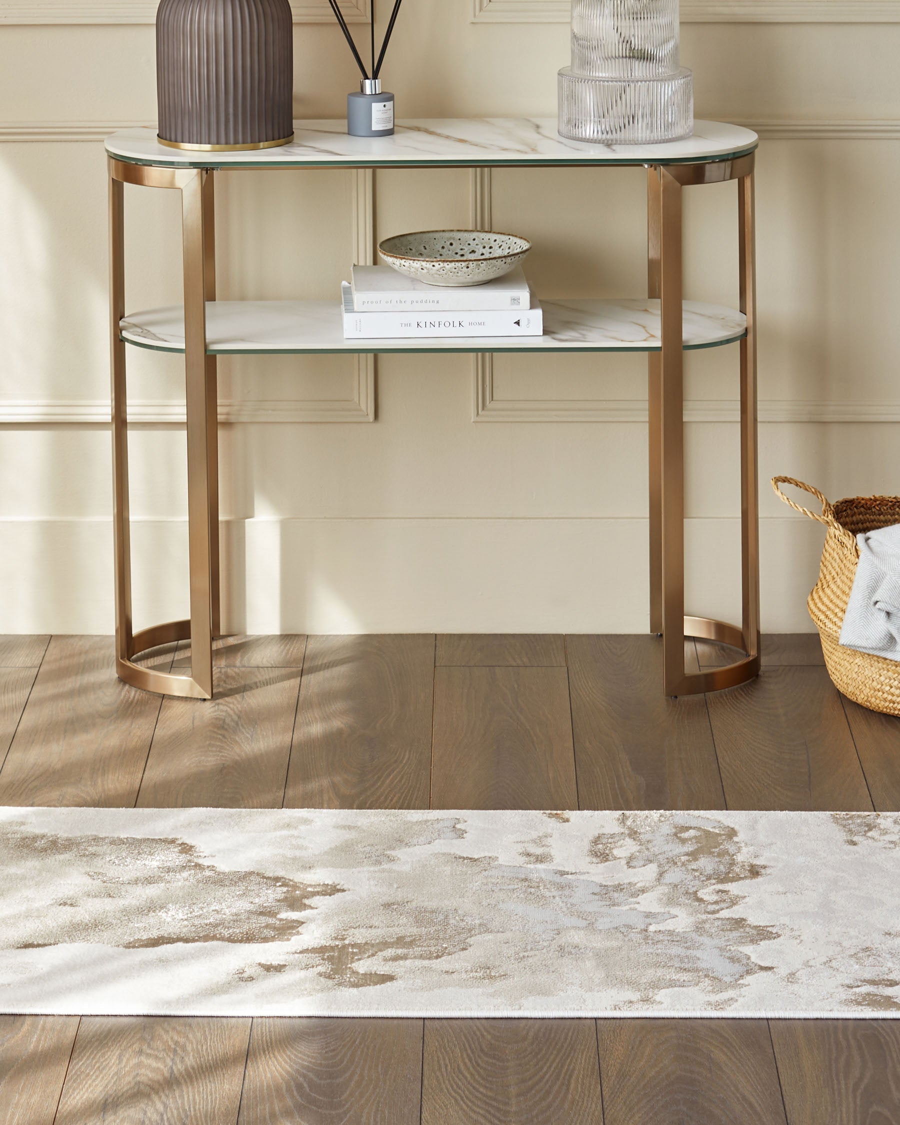 Perla soft gold textured runner rug — image 4