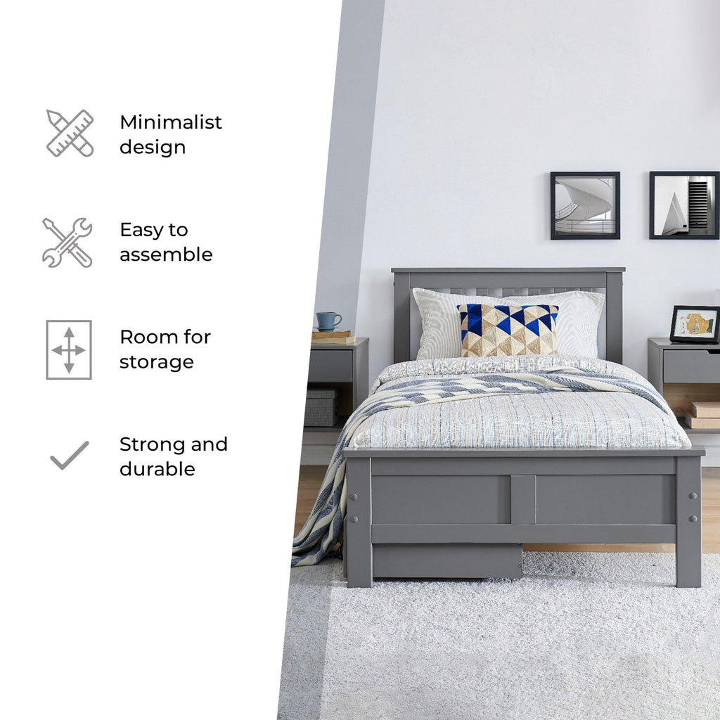 Azure White Solid Pine Single Bed Frame — image 6