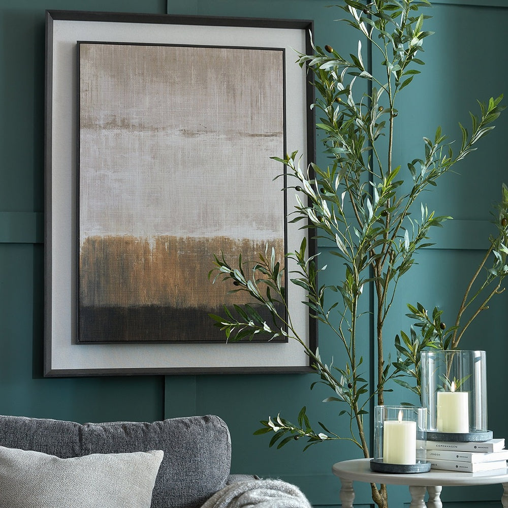 Extra Large Moderno Painting on Linen in Frame - Brown — image 2