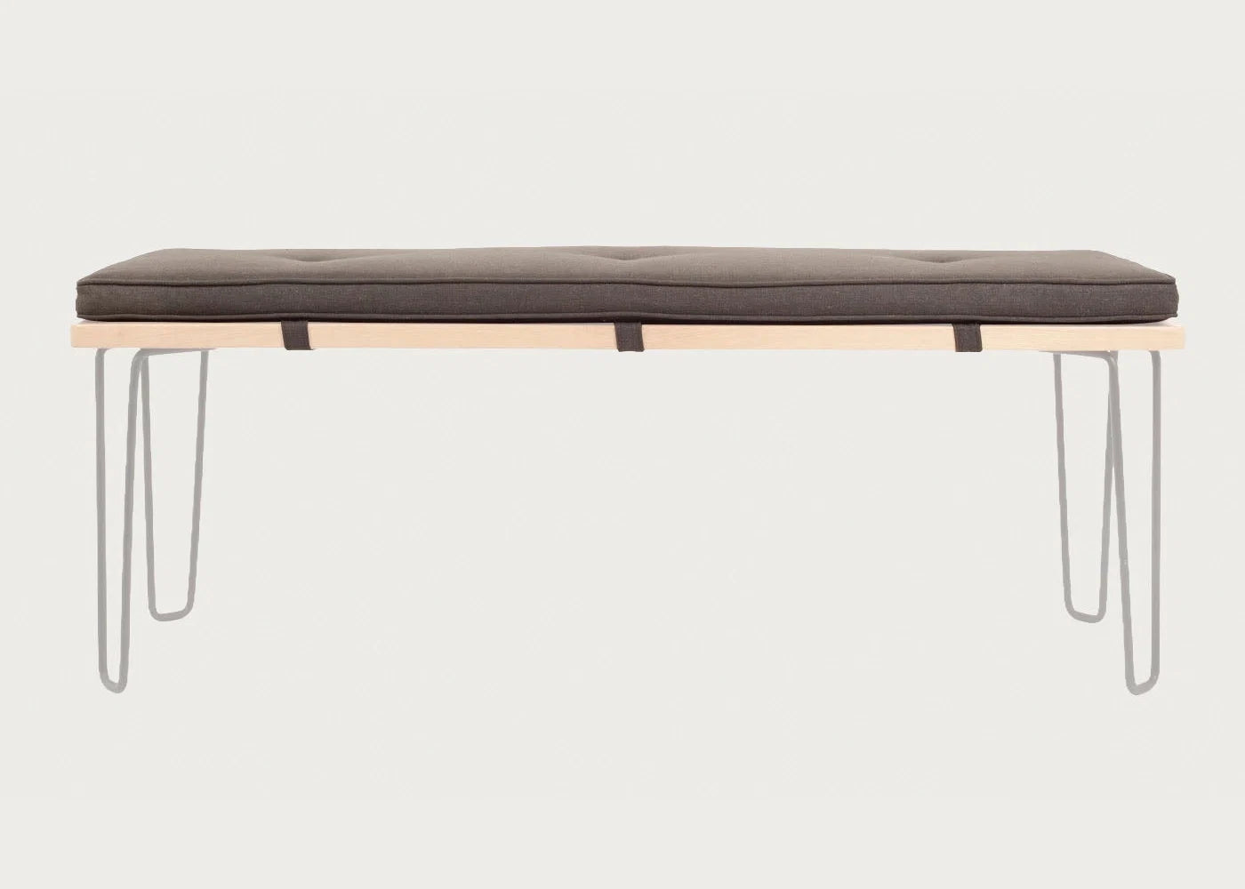 Brunel Bench Cushion Smoke Grey Fabric — image 3
