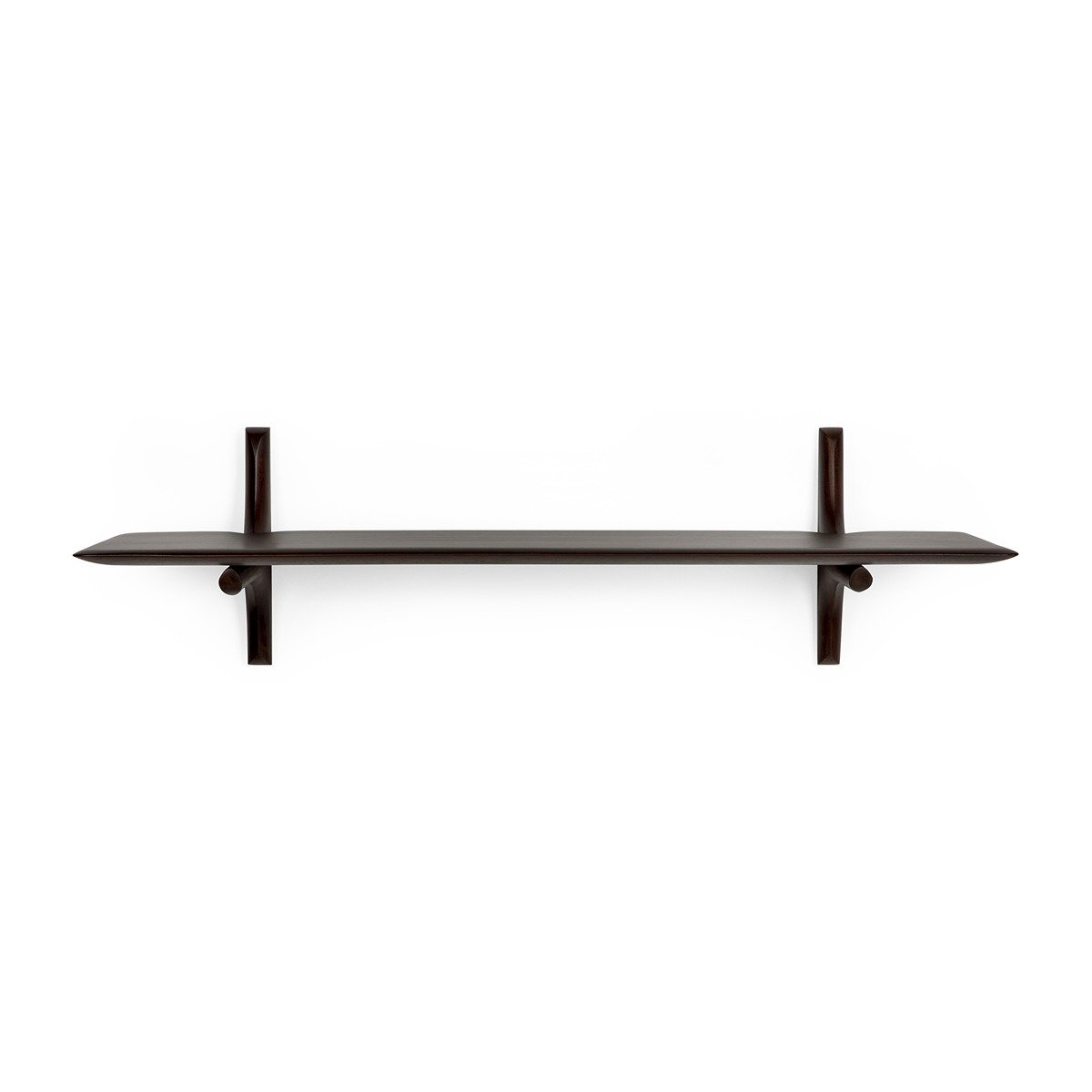 Pi 1 Shelf Wall Shelf - Dark Brown Varnished Mahogany — image 1
