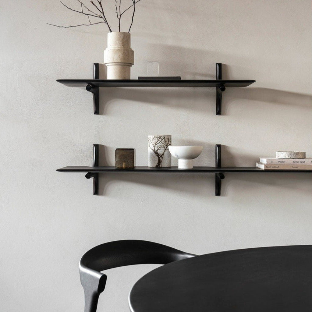 Pi 1 Shelf Wall Shelf - Dark Brown Varnished Mahogany — image 2