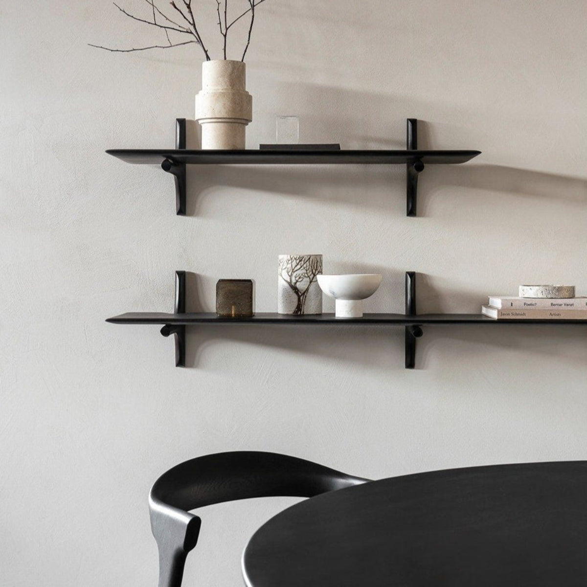 Pi 1 Shelf Wall Shelf - Dark Brown Varnished Mahogany — image 2