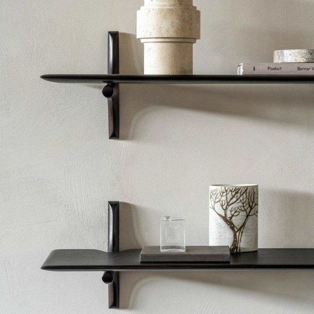 Pi 1 Shelf Wall Shelf - Dark Brown Varnished Mahogany — image 3