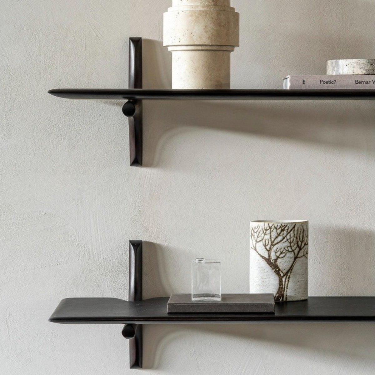 Pi 1 Shelf Wall Shelf - Dark Brown Varnished Mahogany — image 3