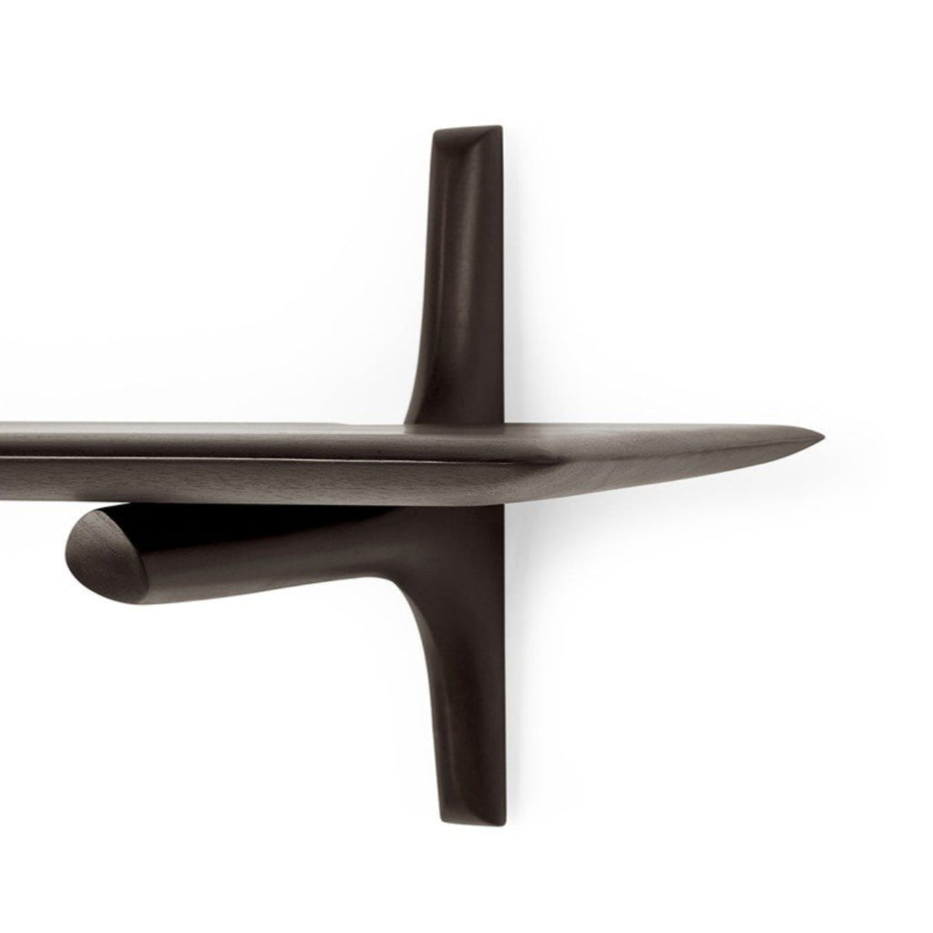 Pi 1 Shelf Wall Shelf - Dark Brown Varnished Mahogany — image 10