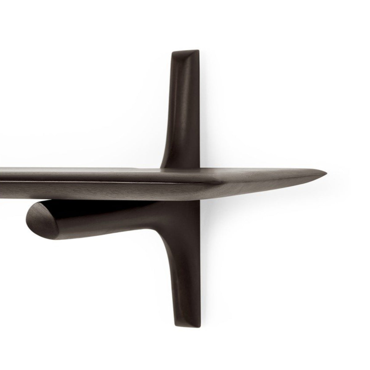 Pi 1 Shelf Wall Shelf - Dark Brown Varnished Mahogany — image 10
