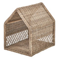 Rattan House Dog Basket - Grey — image 1