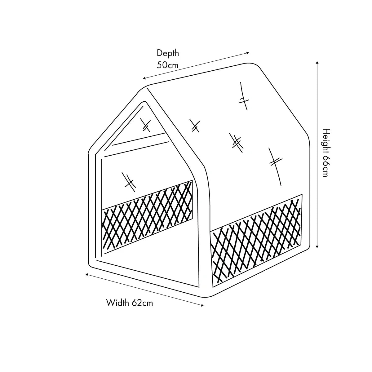 Rattan House Dog Basket - Grey — image 6