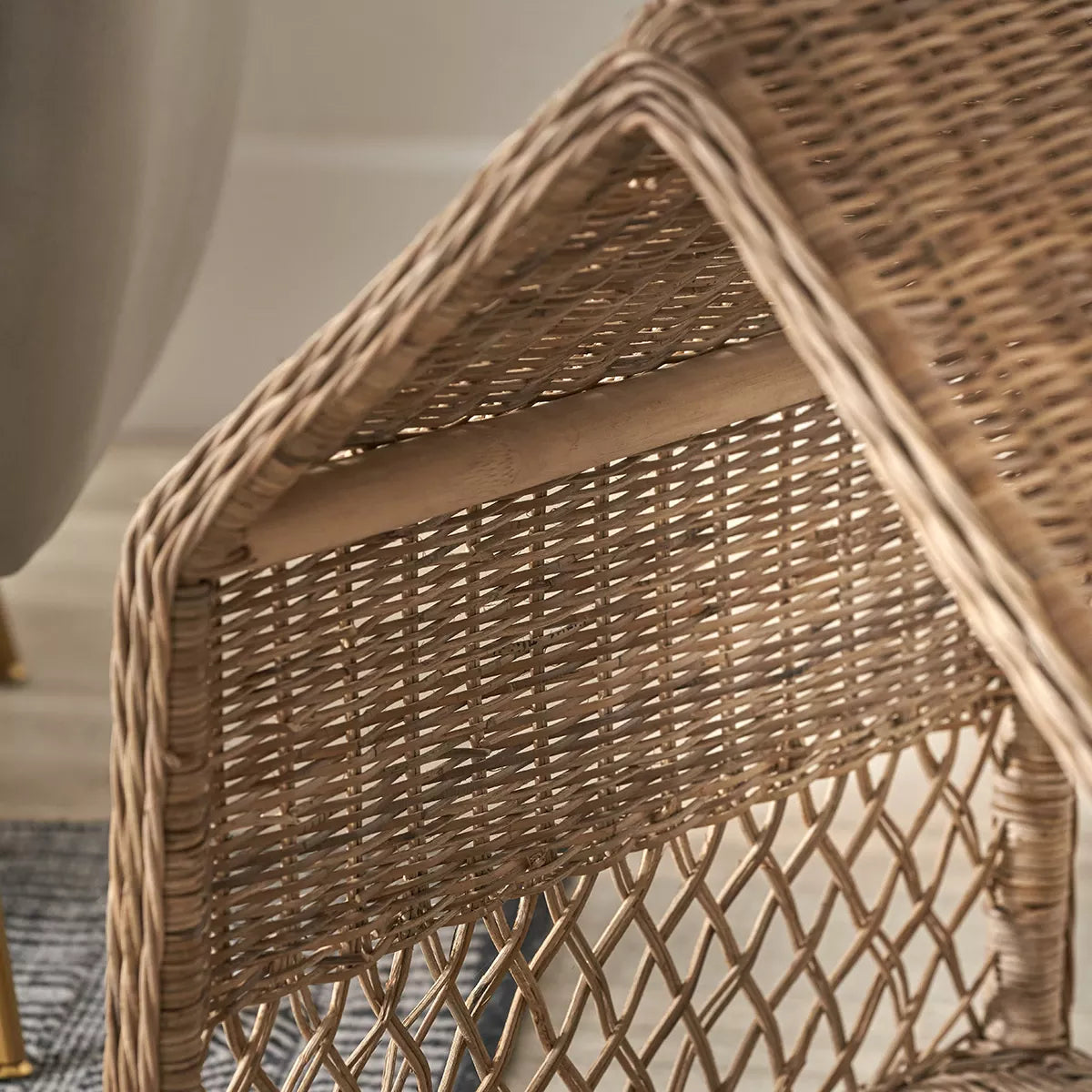 Rattan House Dog Basket - Grey — image 5