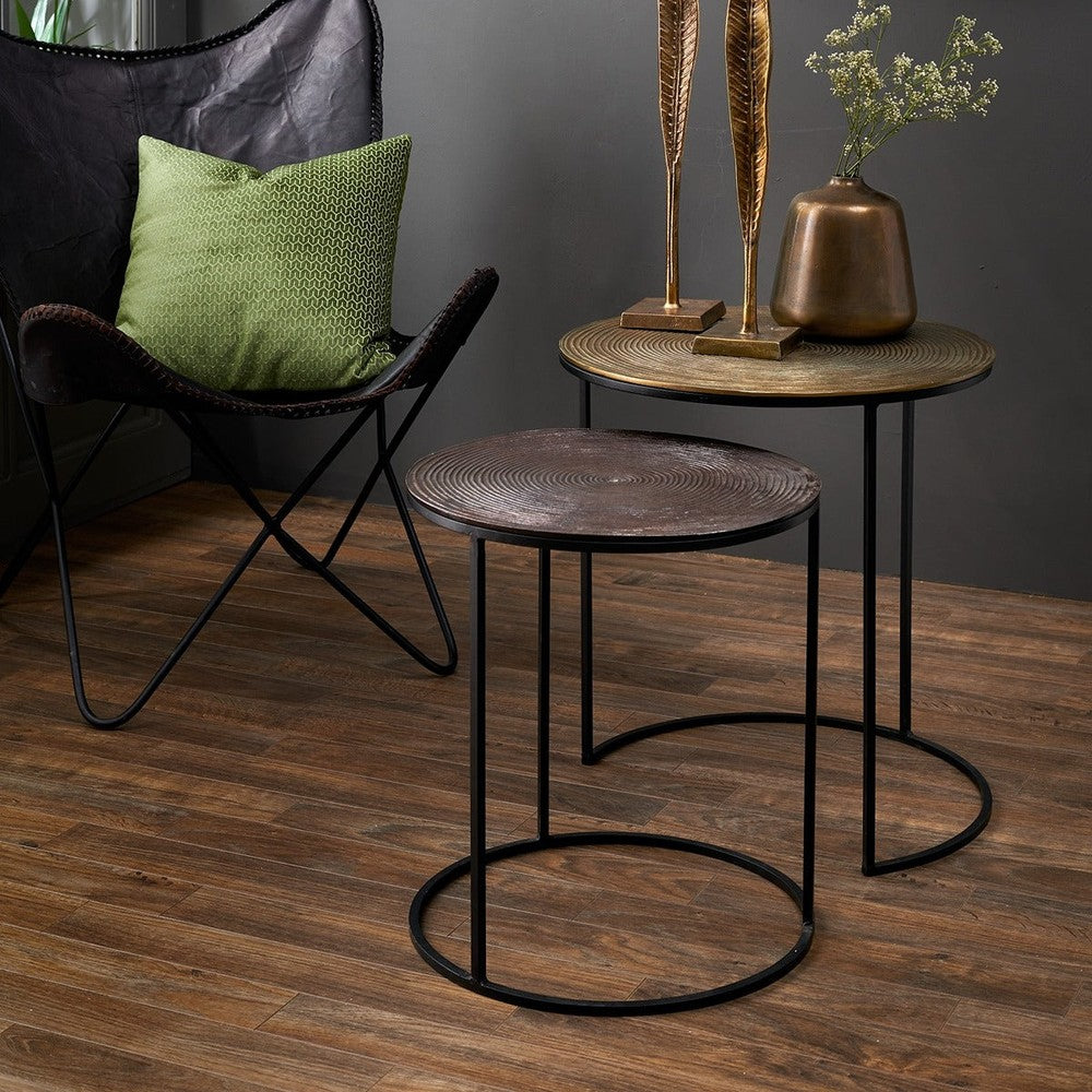 Talca Set of 2 Side Tables - Antique Copper — image 2