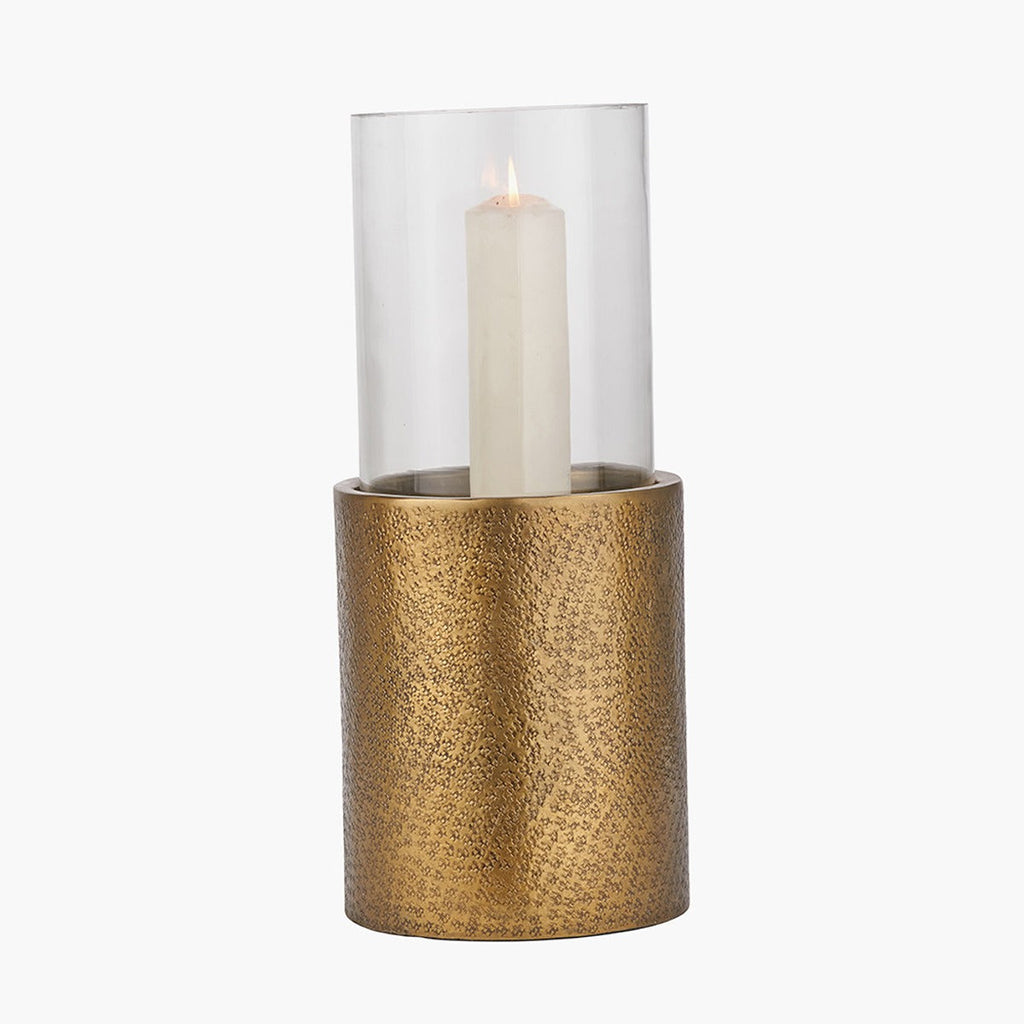 Hurricane Lantern - Antique Brass & Glass — image 4
