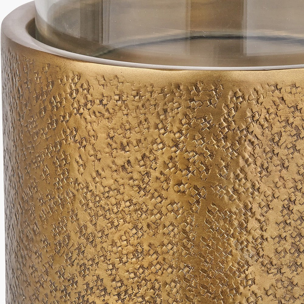 Hurricane Lantern - Antique Brass & Glass — image 7