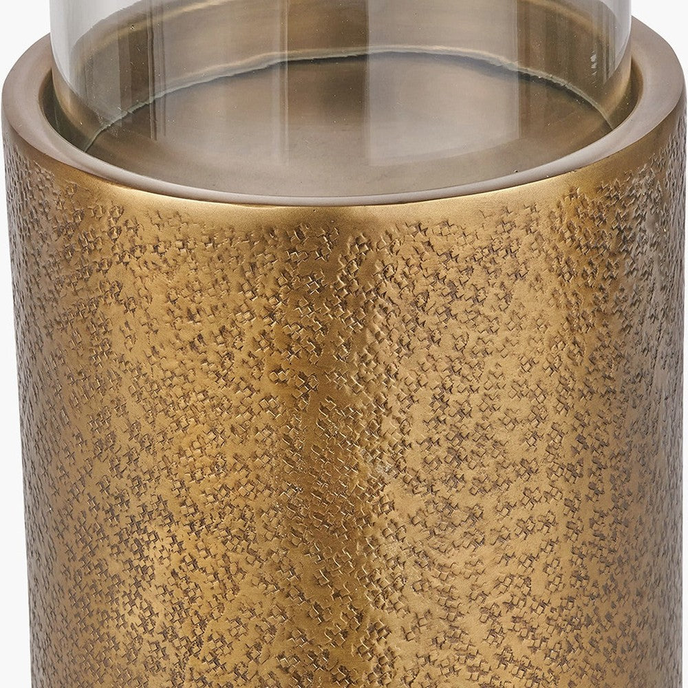 Hurricane Lantern - Antique Brass & Glass — image 8