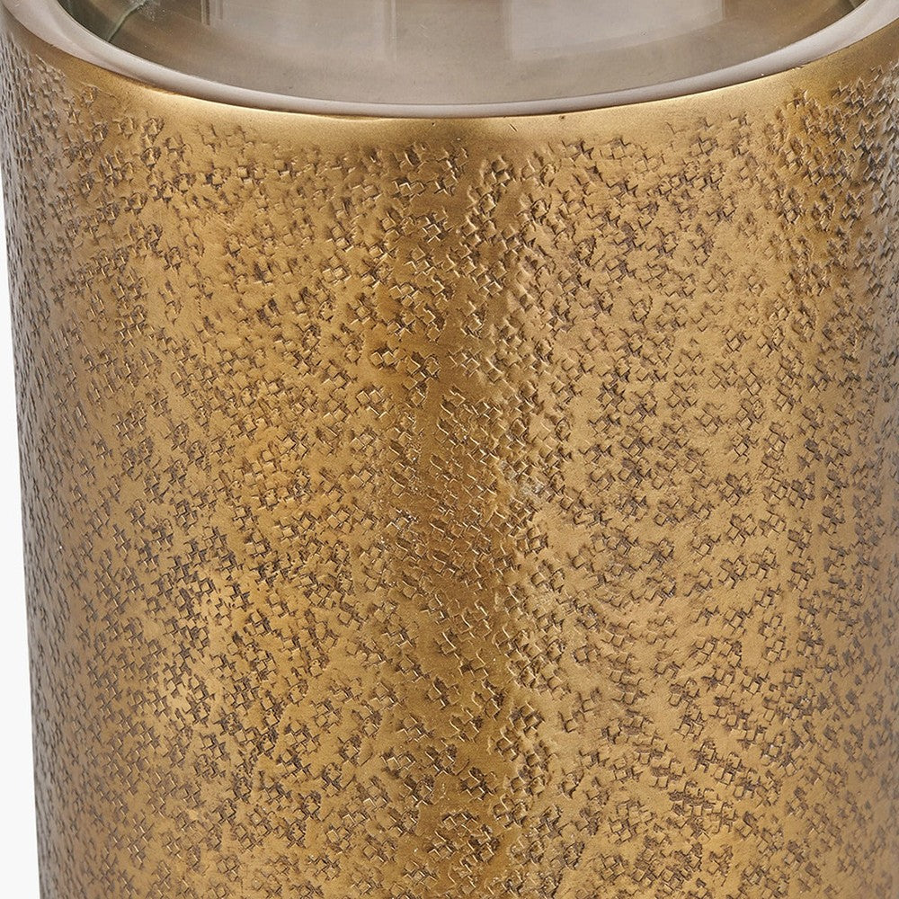 Hurricane Lantern - Antique Brass & Glass — image 9
