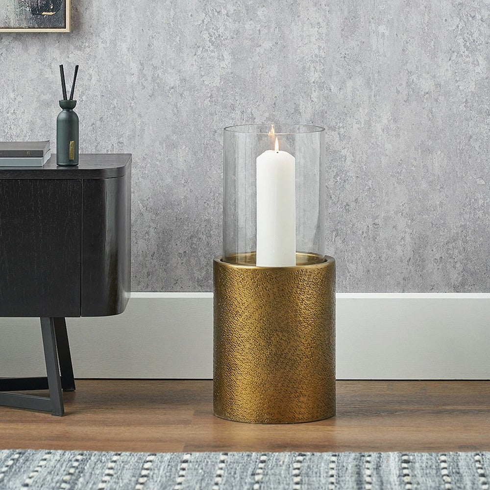 Hurricane Lantern - Antique Brass & Glass — image 2