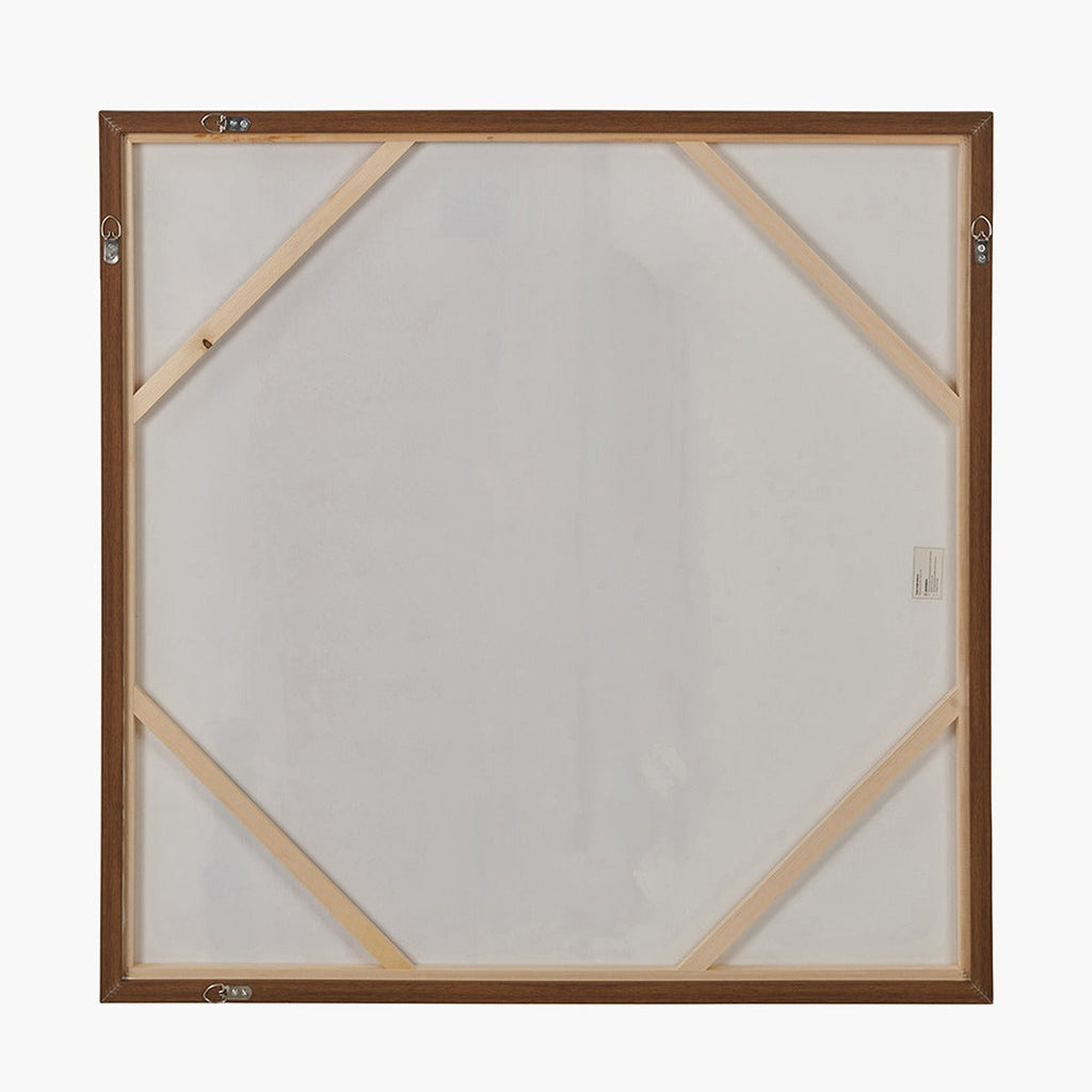 Abstract Square Canvas - White & Terracotta with Oak Effect Frame — image 6