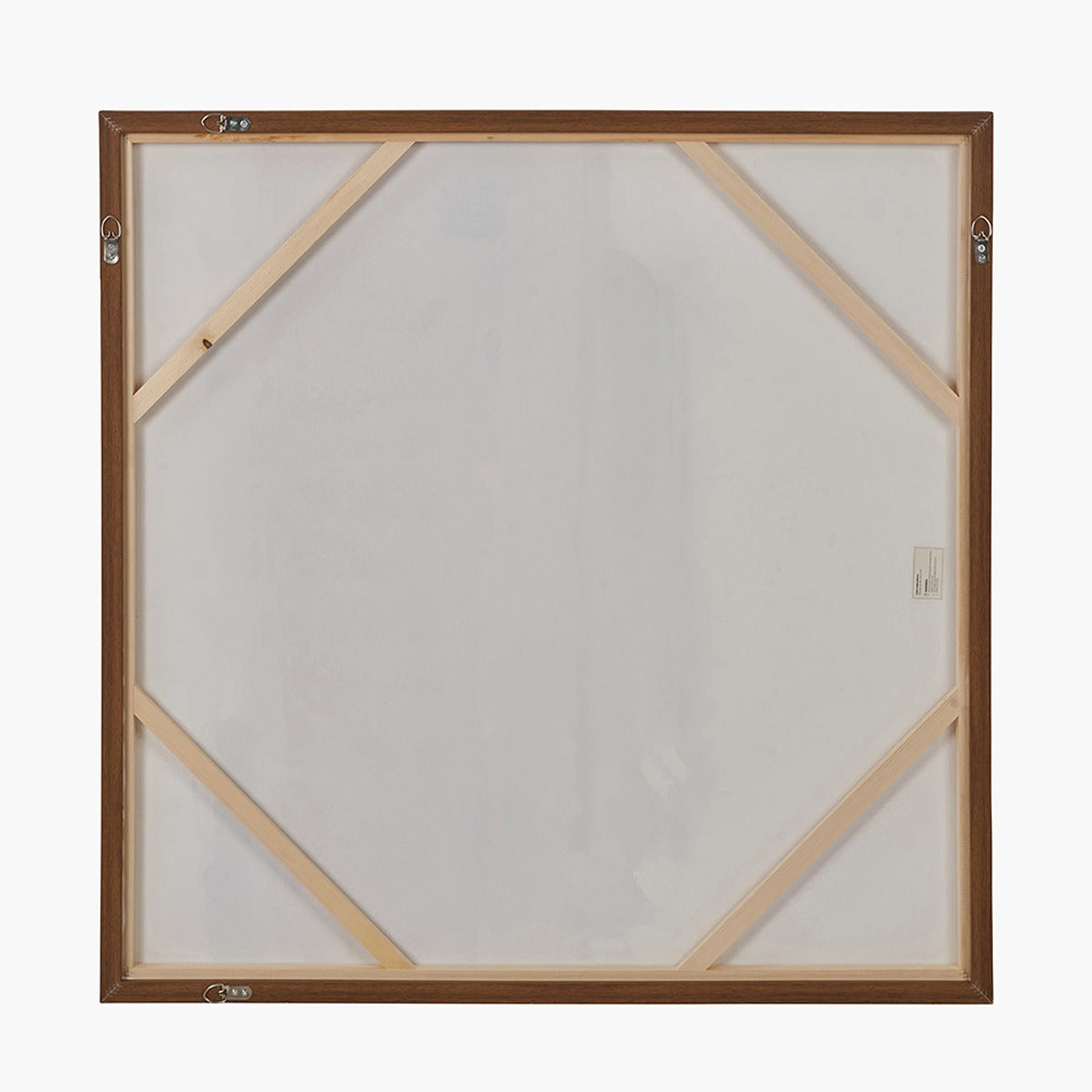 Abstract Square Canvas - White & Terracotta with Oak Effect Frame — image 6