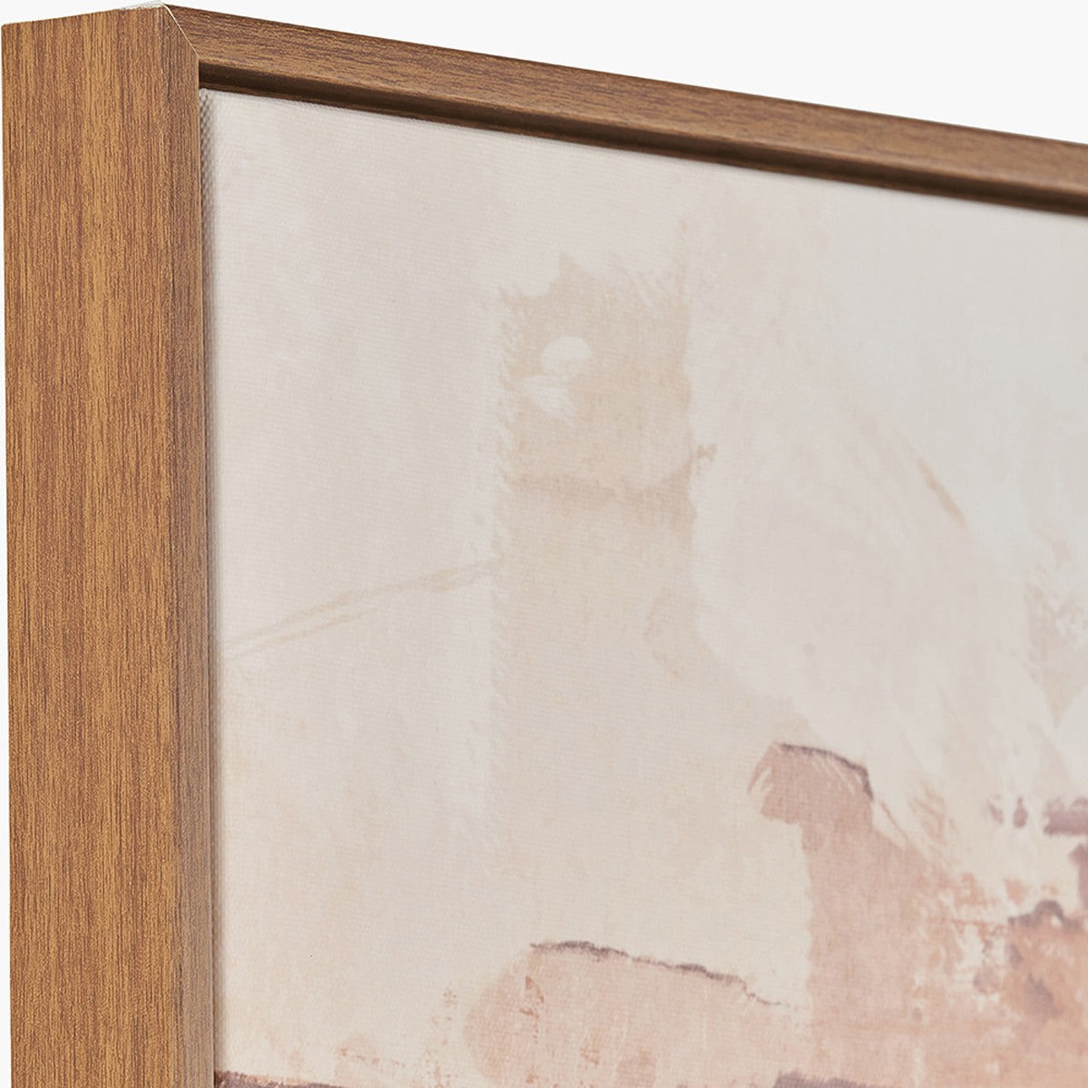 Abstract Square Canvas - White & Terracotta with Oak Effect Frame — image 7