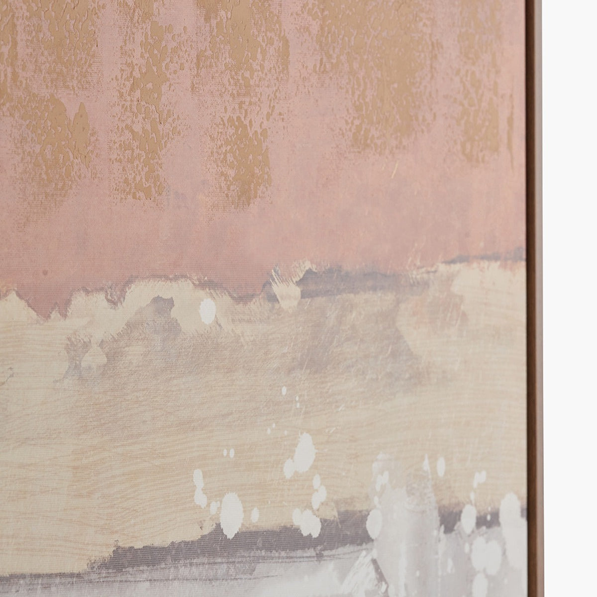 Abstract Square Canvas - White & Terracotta with Oak Effect Frame — image 8