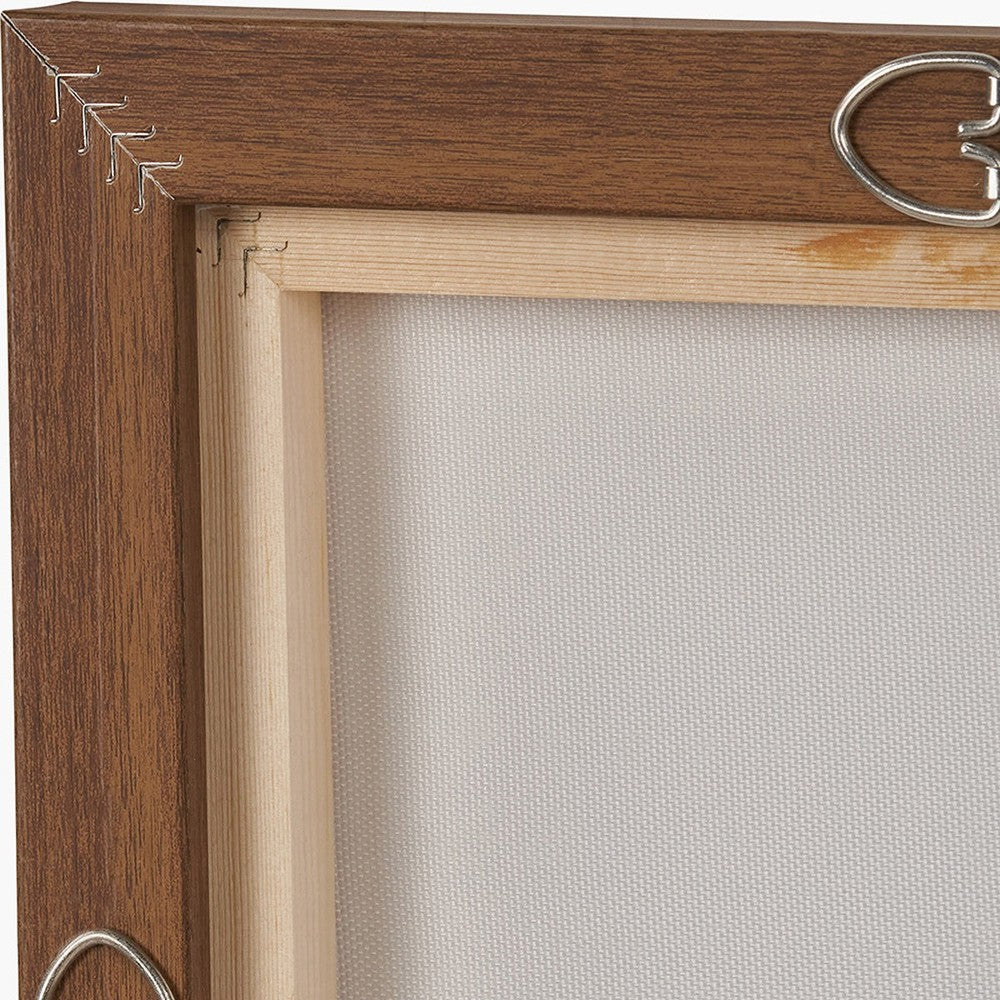 Abstract Square Canvas - White & Terracotta with Oak Effect Frame — image 10