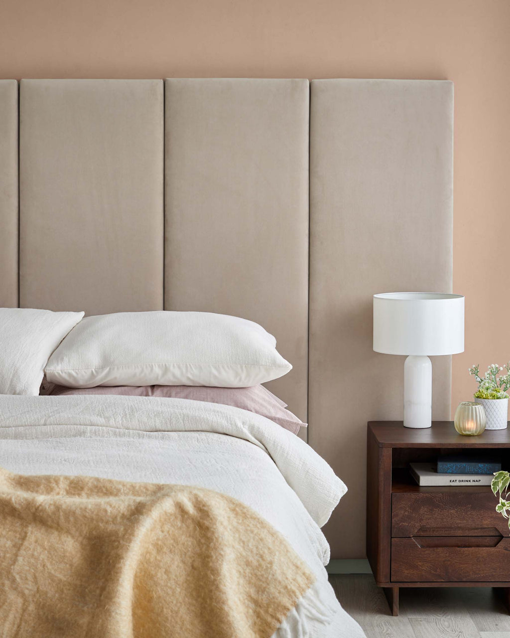 Penelope champagne velvet super king ottoman bed with 5 panel headboard — image 7