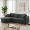 COMHOMA 243CM L-Shaped Boneless Corner Sofa, Sectional Modular Sofa With Memory Foam Seating & Wide Armrest Design, Cloud Couches For Living Room, Bedroom