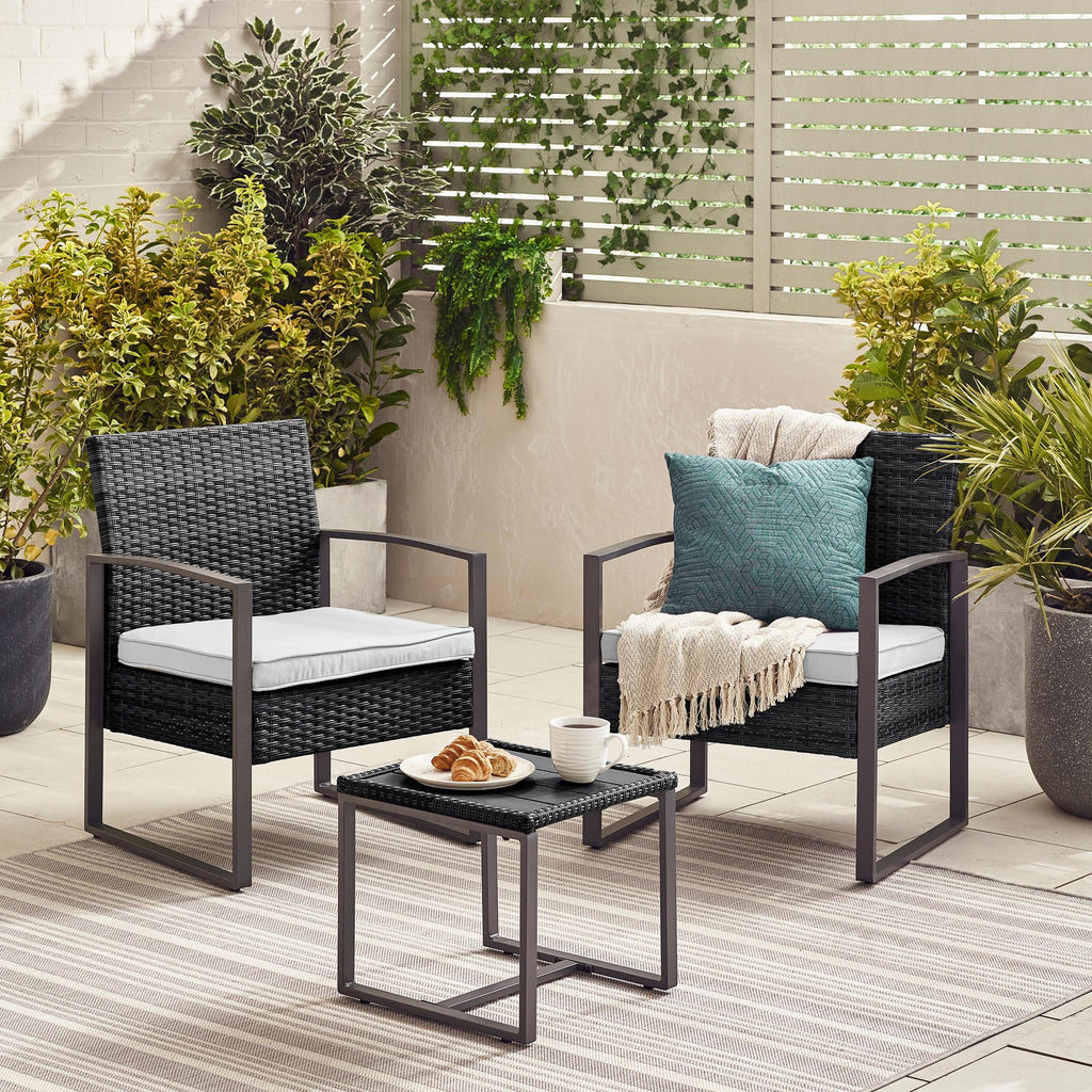 Algarve Black Rattan 2 Seat Garden Bistro Set — image 9