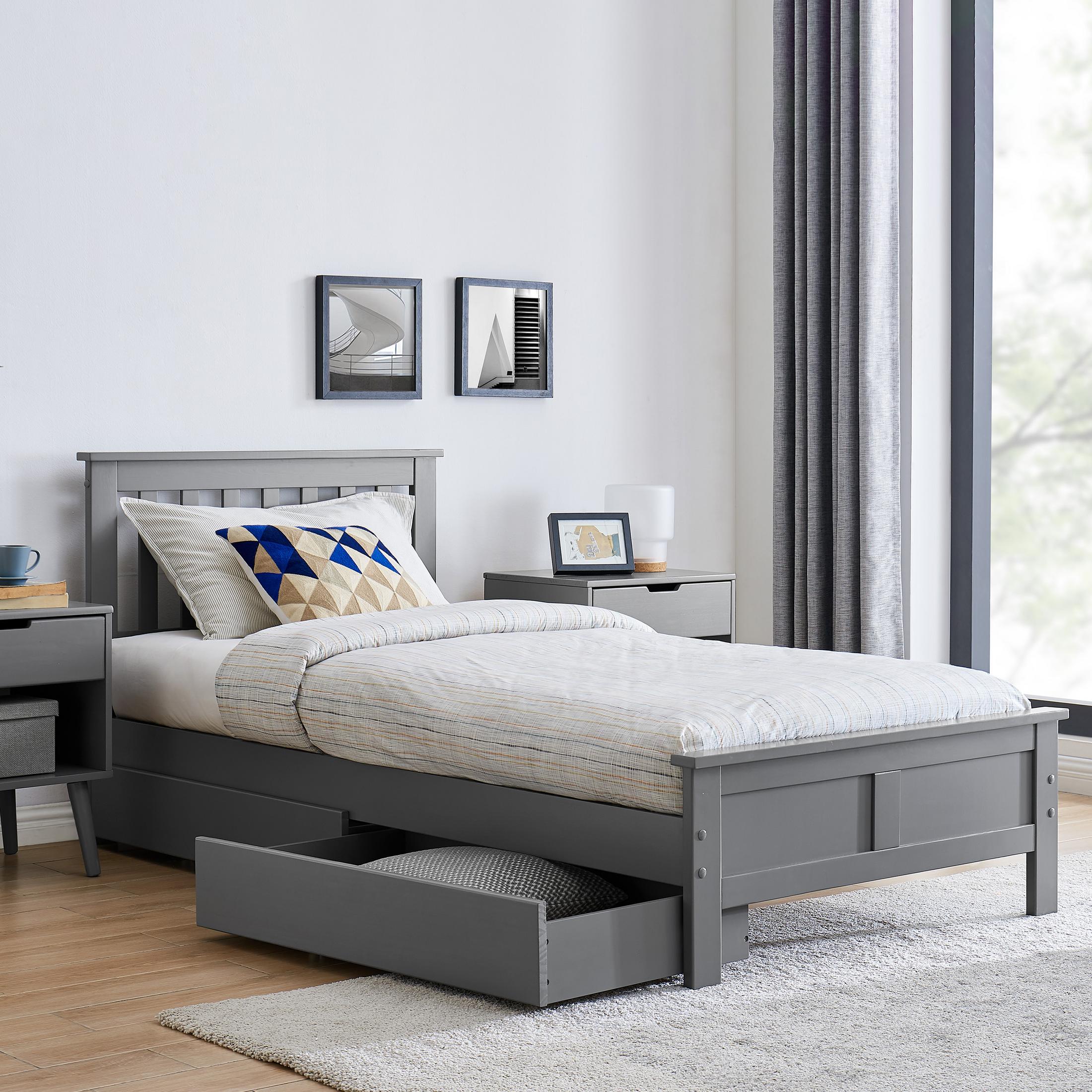 Azure Grey Solid Pine Single Bed Frame — image 7