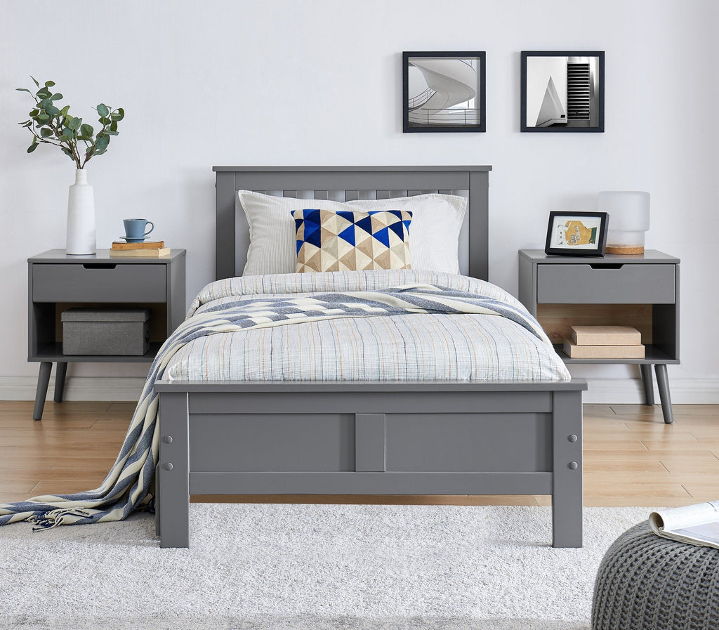 Azure Grey Solid Pine Single Bed Frame — image 8