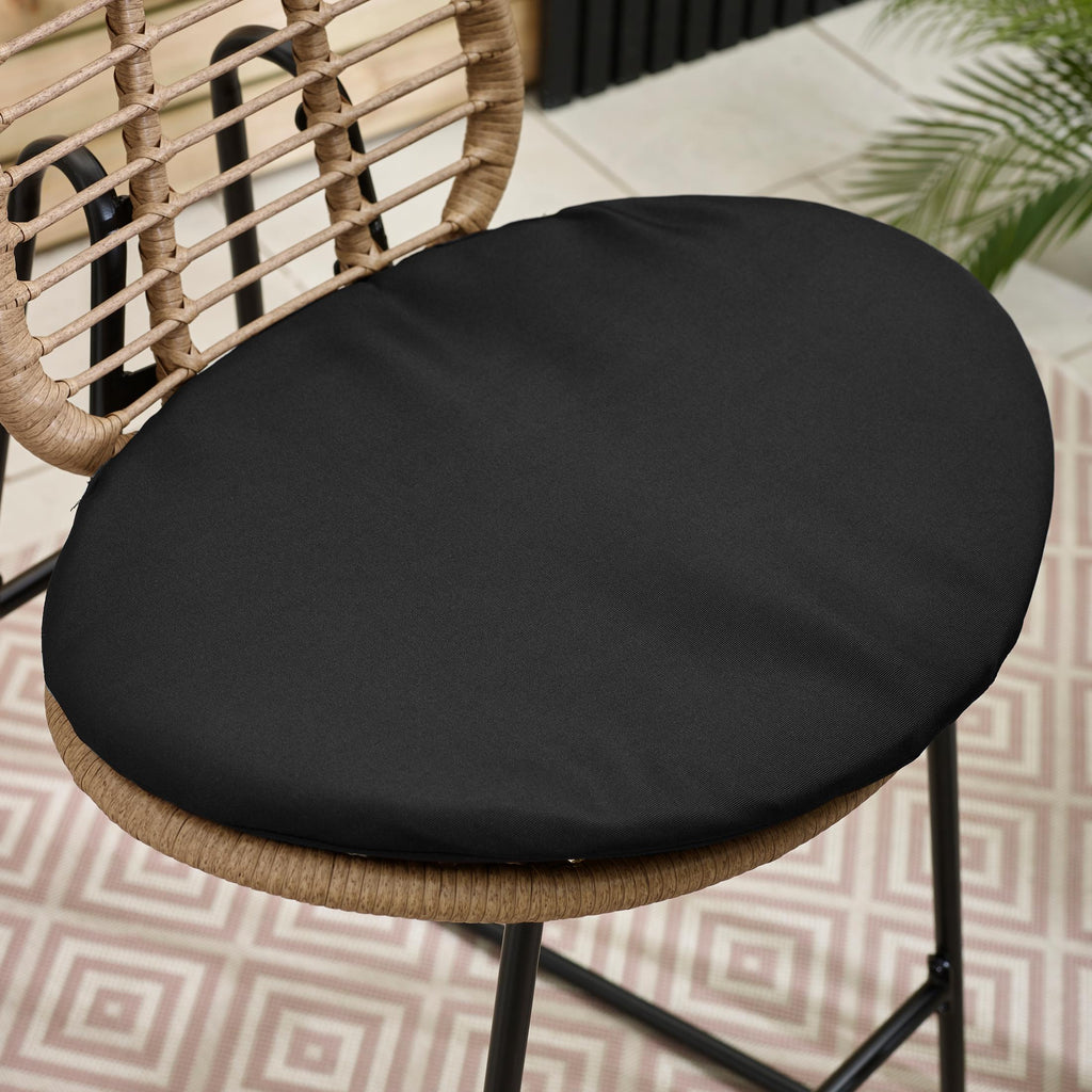 Belize Beige Rattan & Black 2 Seat Garden Bar Table Set — image 6