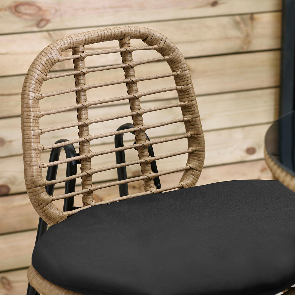 Belize Beige Rattan & Black 2 Seat Garden Bar Table Set — image 5