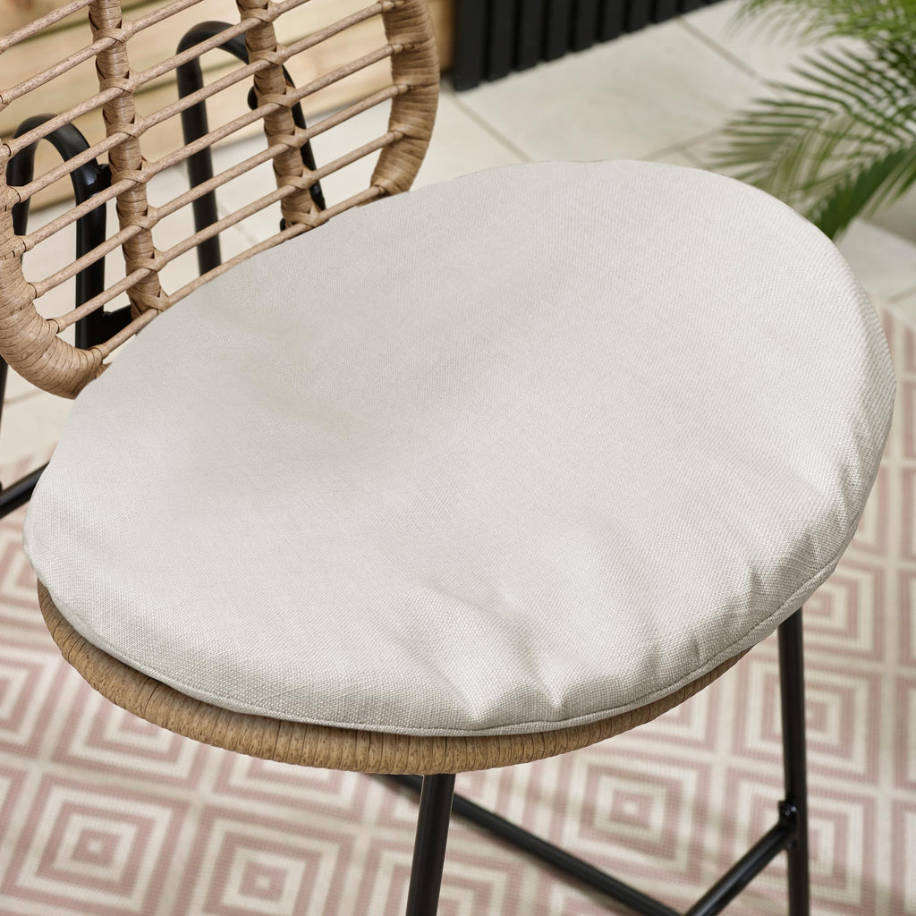 Belize Beige Rattan & Cream 2 Seat Garden Bar Table Set — image 5