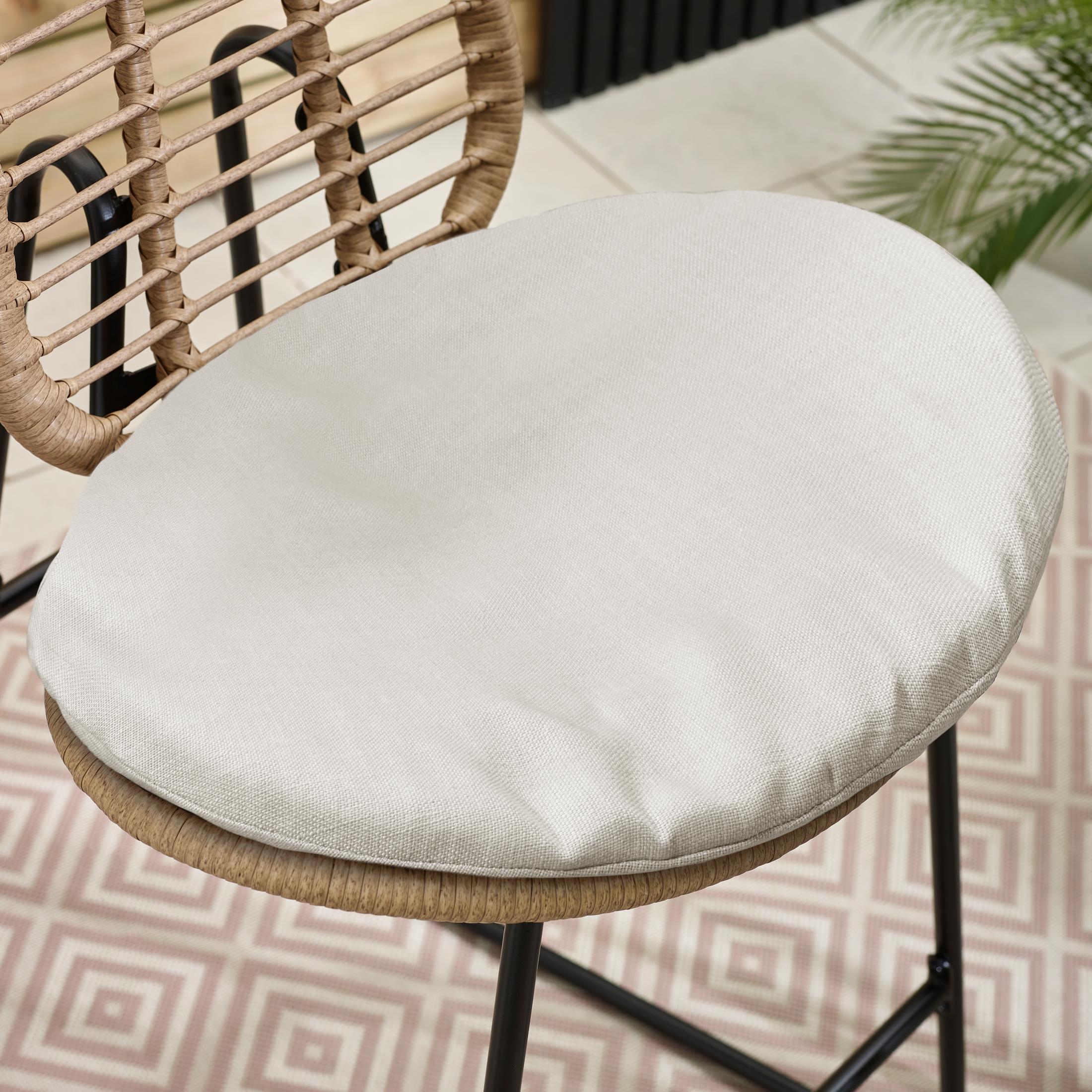 Belize Beige Rattan & Cream 2 Seat Garden Bar Table Set — image 5