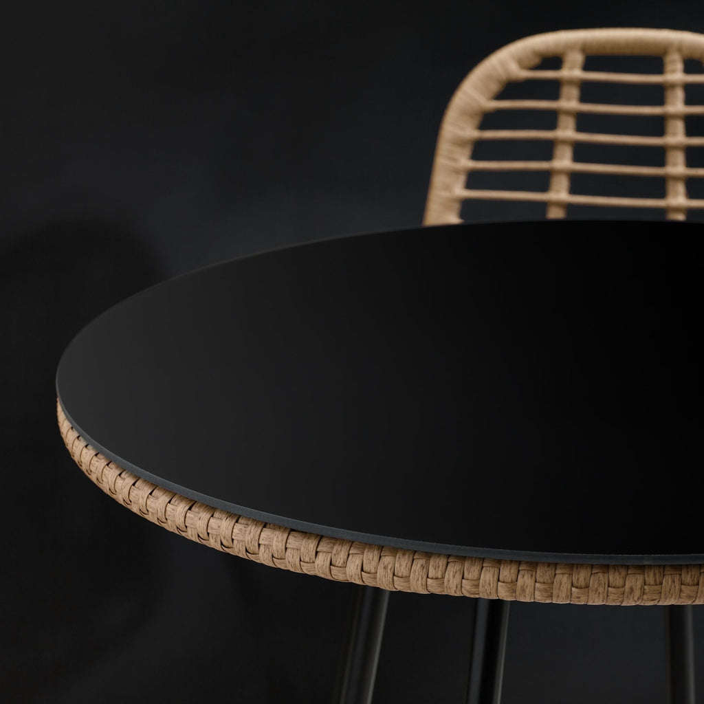 Belize Beige Rattan & Cream 2 Seat Garden Bar Table Set — image 8