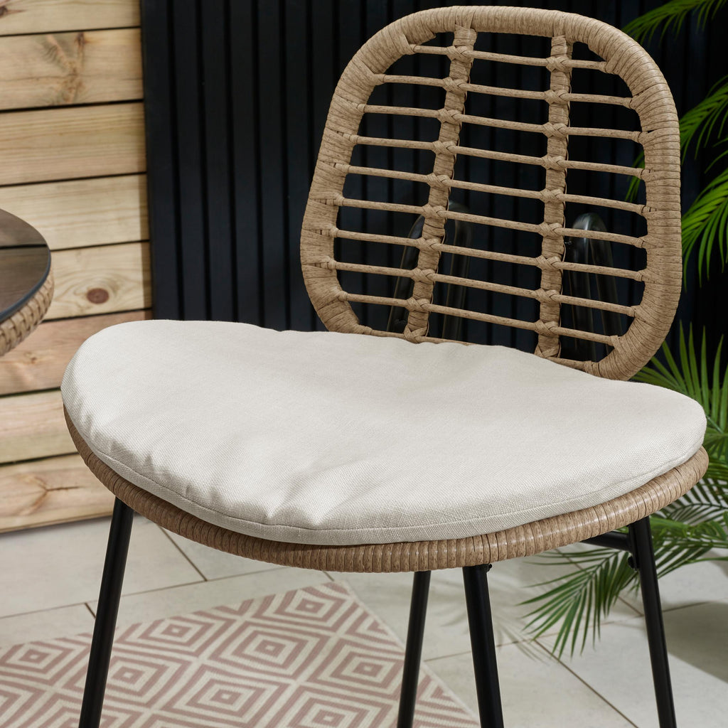 Belize Beige Rattan & Cream 2 Seat Garden Bar Table Set — image 6