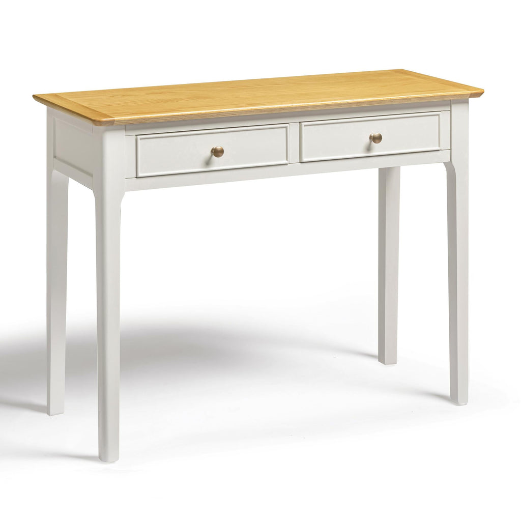 Belle 2 Drawer Solid Oak Wood and Cream Console Table — image 9