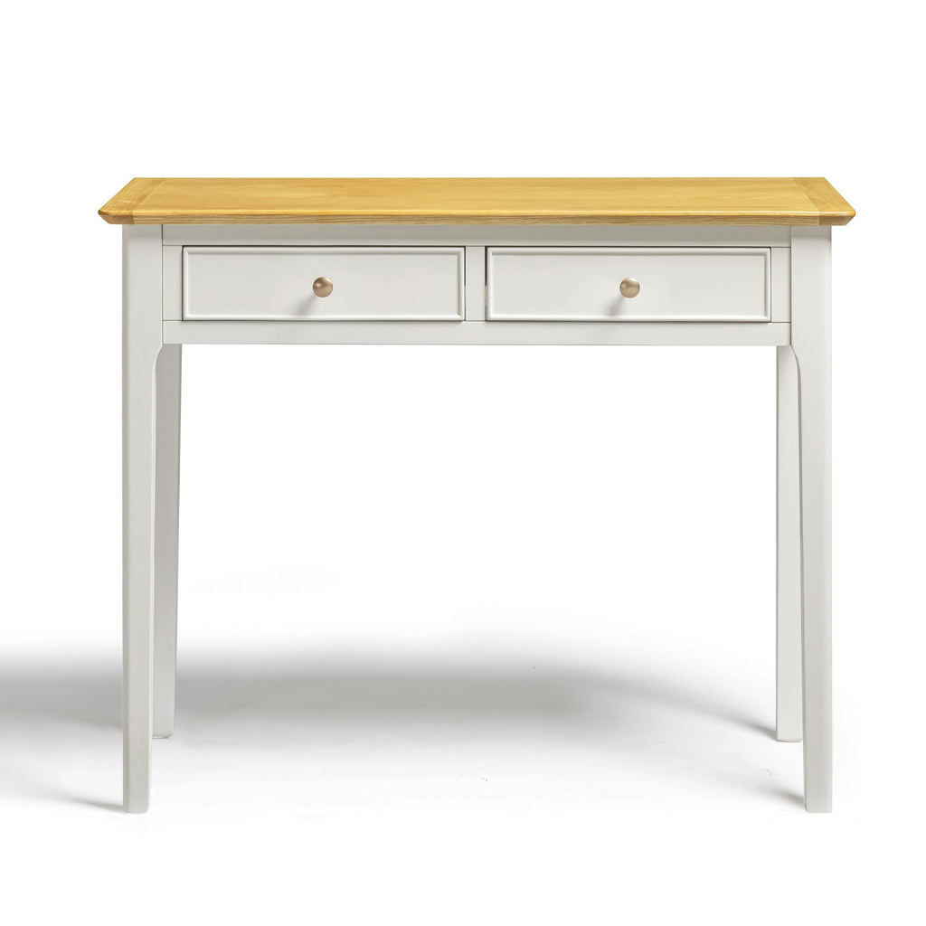 Belle 2 Drawer Solid Oak Wood and Cream Console Table — image 10