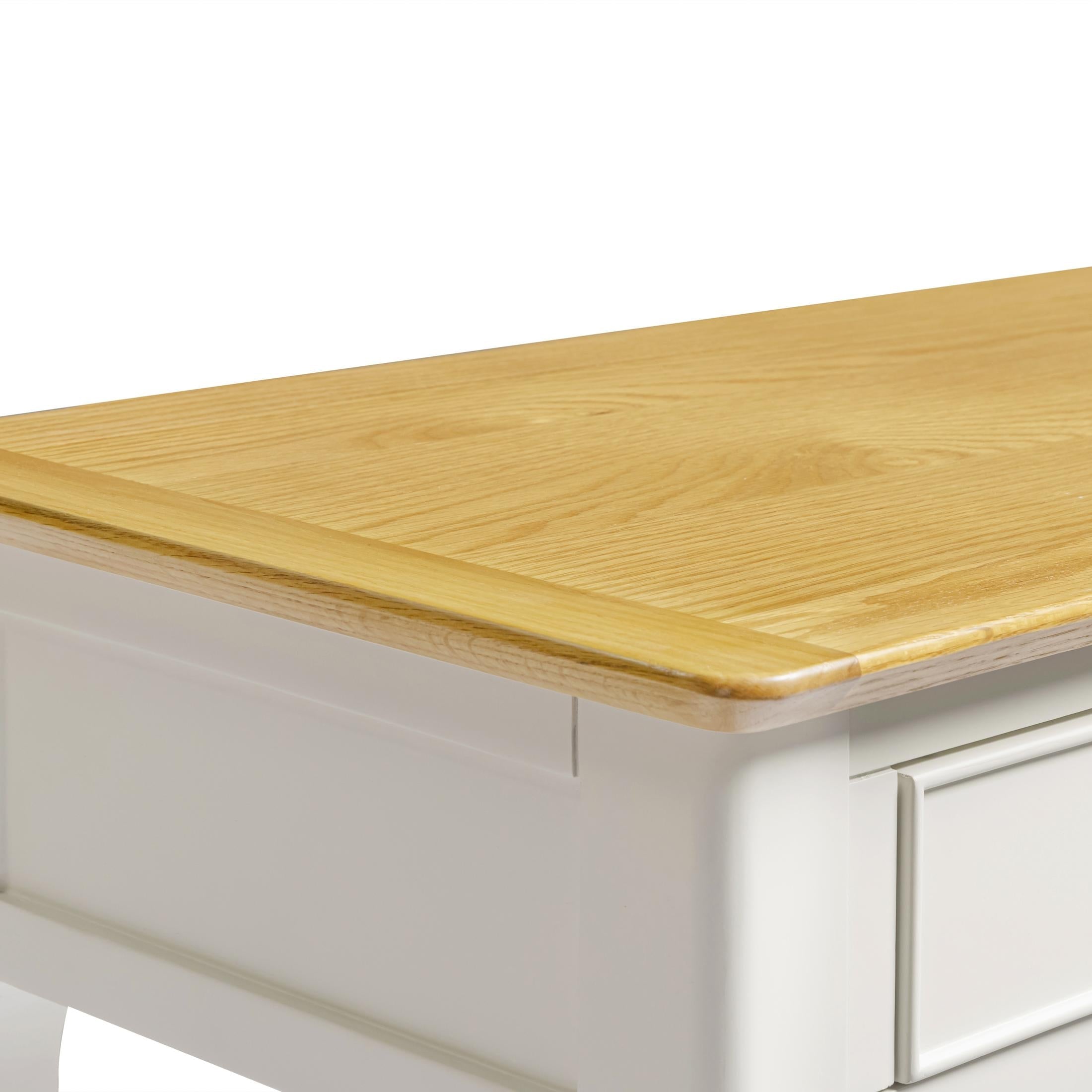 Belle 2 Drawer Solid Oak Wood and Cream Console Table — image 5