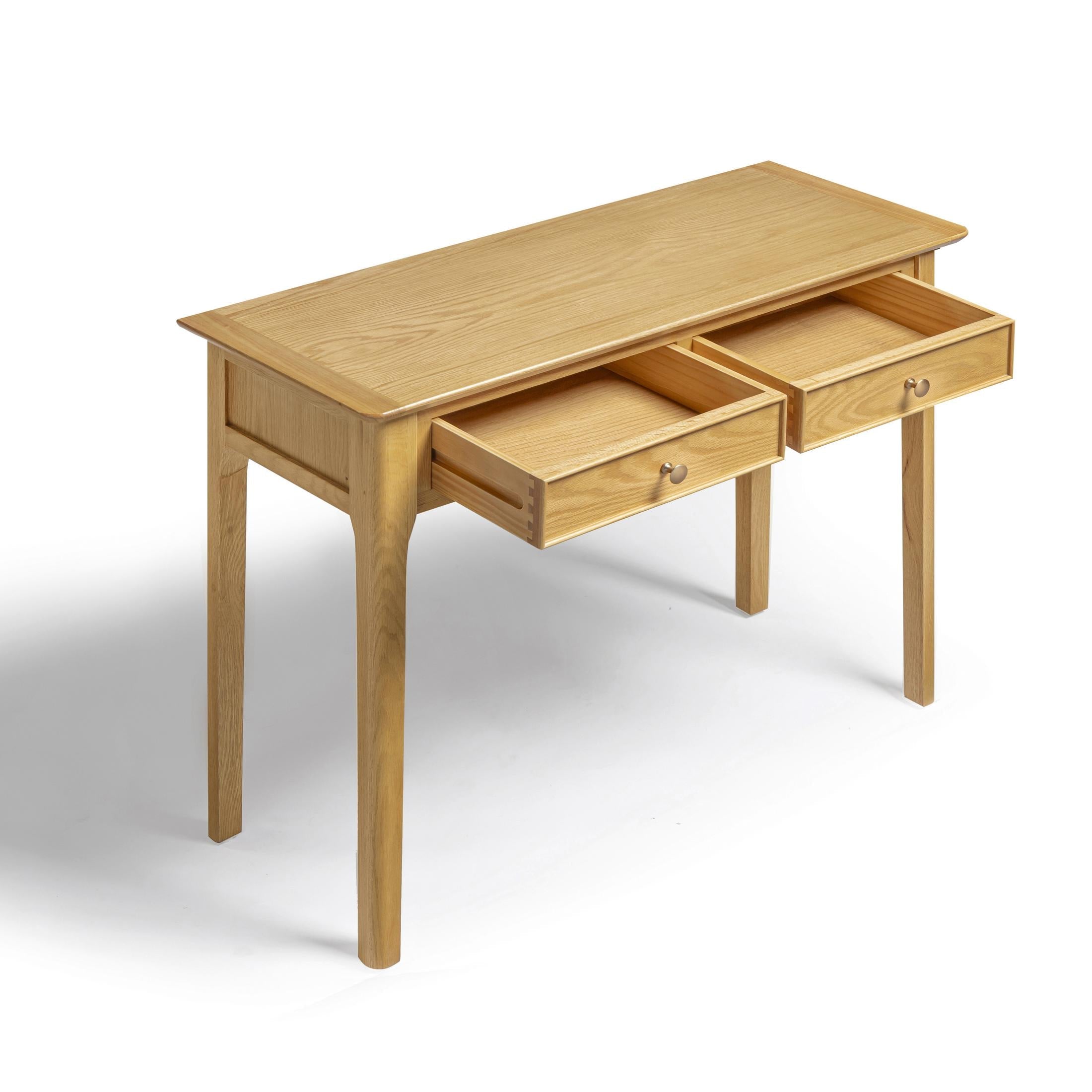 Belle 2 Drawer Solid Oak Wood Console Table — image 4