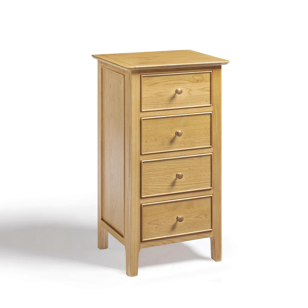 Belle 4 Drawer Tall Solid Oak Slim Chest of Drawers — image 2