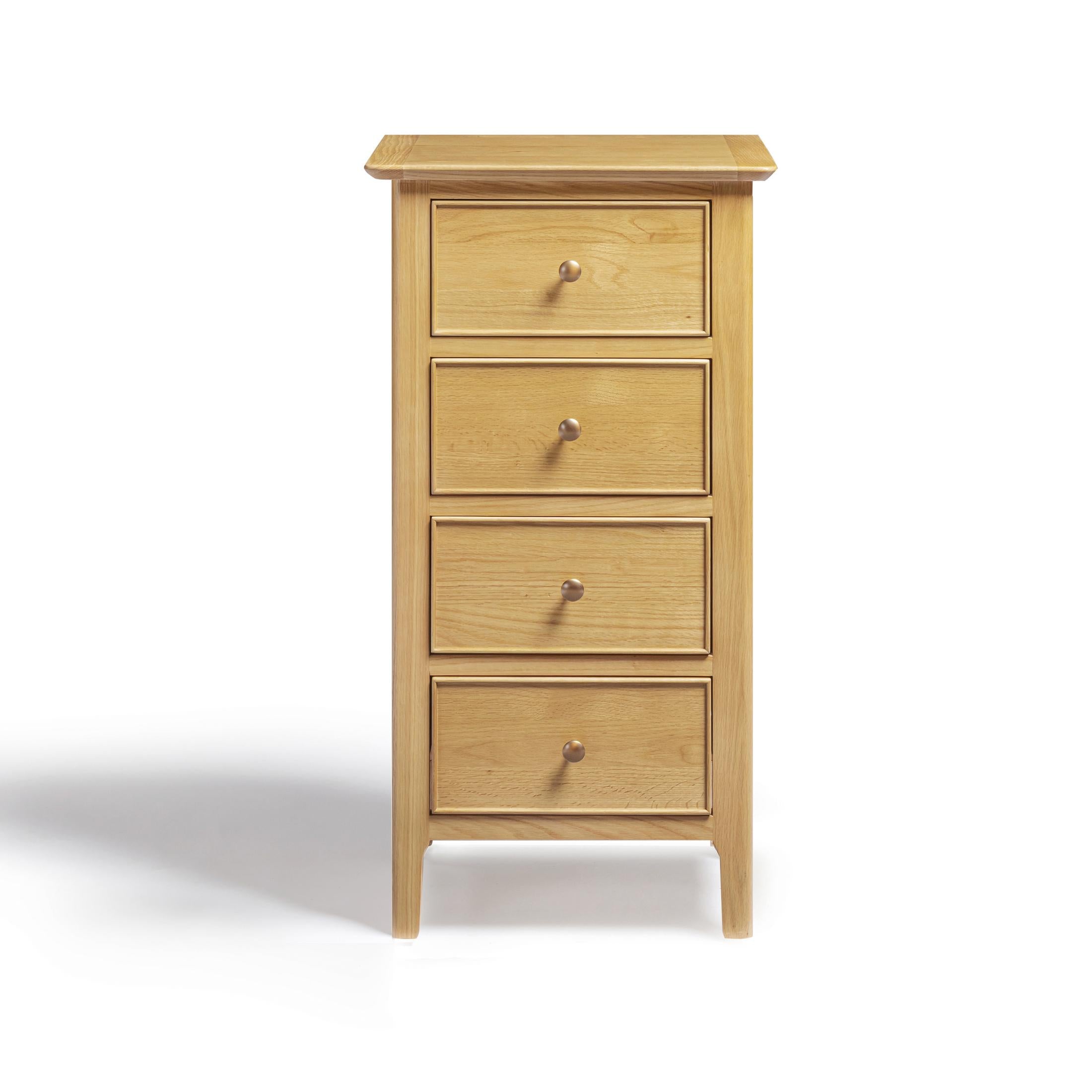 Belle 4 Drawer Tall Solid Oak Slim Chest of Drawers — image 3