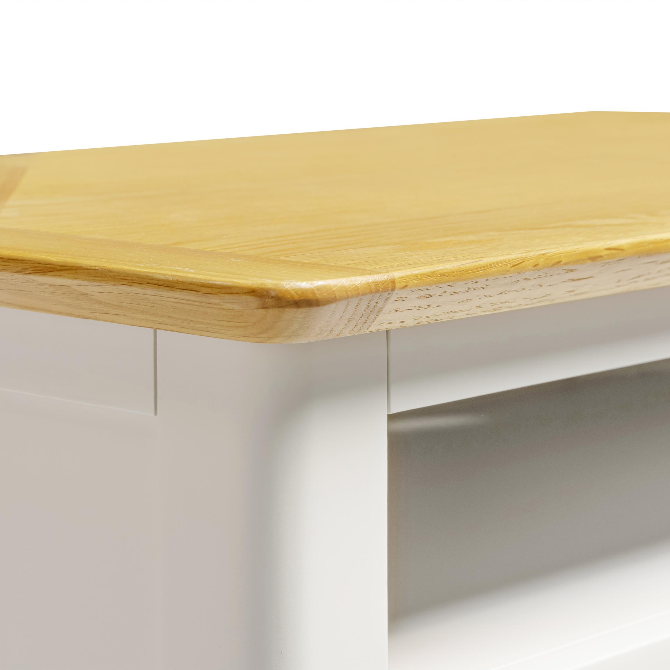 Belle Solid Oak Wood and Cream Corner TV Stand — image 5