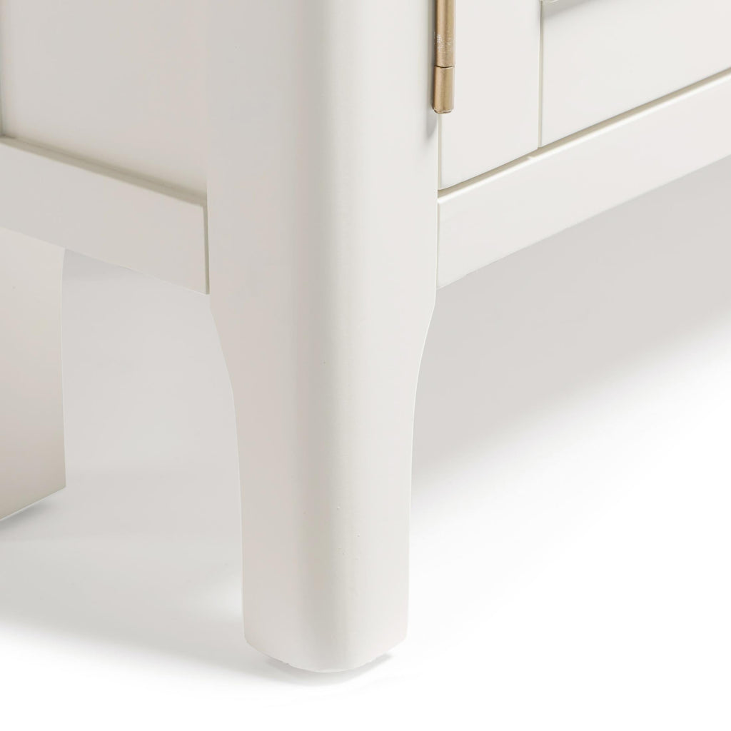 Belle Solid Oak Wood and Cream Corner TV Stand — image 7