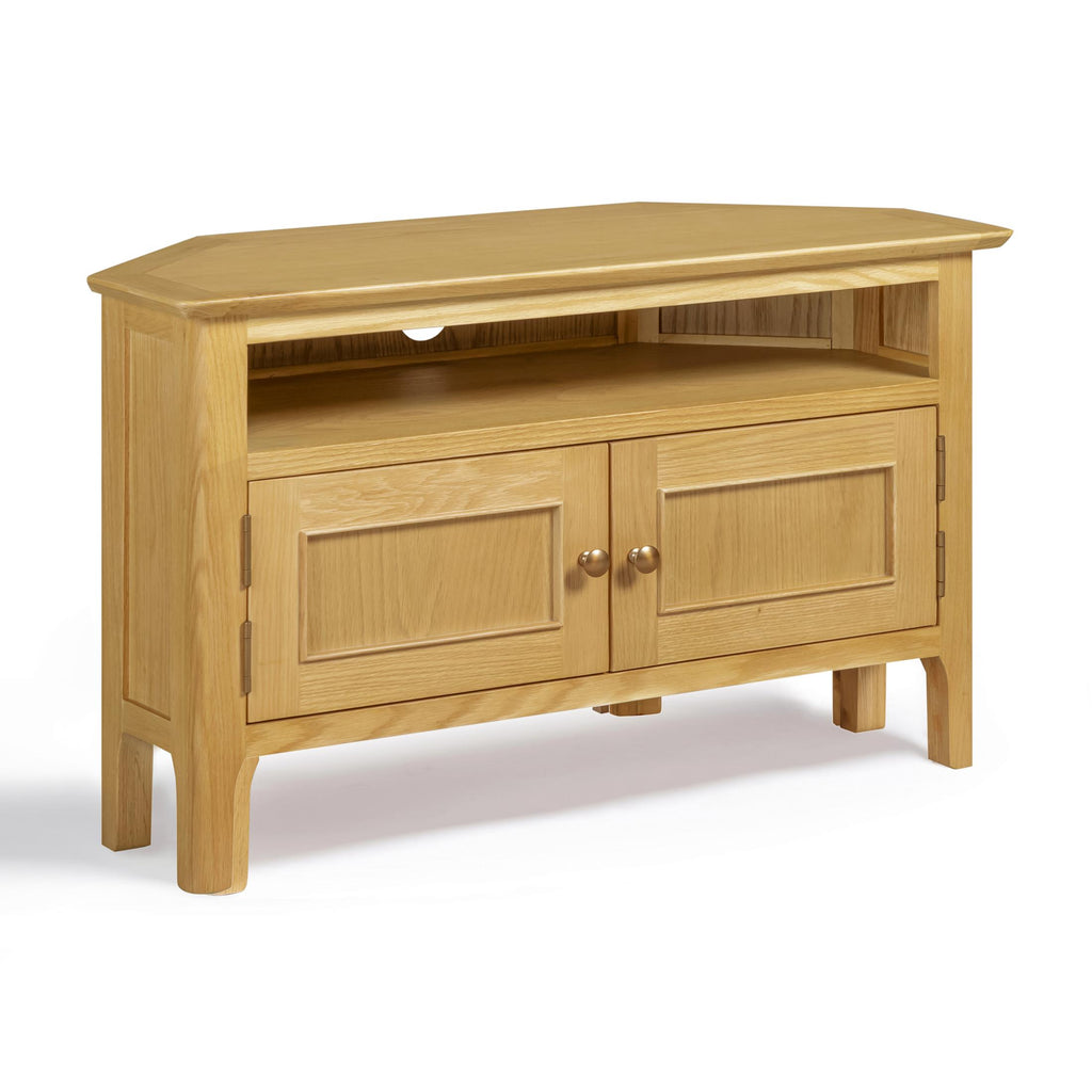 Belle Solid Oak Wood Corner TV Stand — image 10