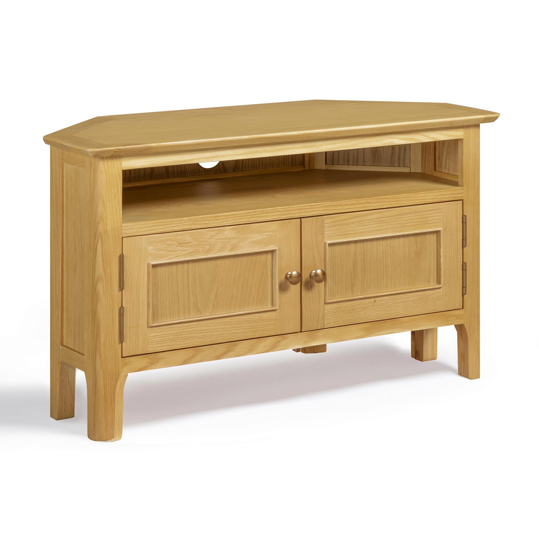 Belle Solid Oak Wood Corner TV Stand — image 10