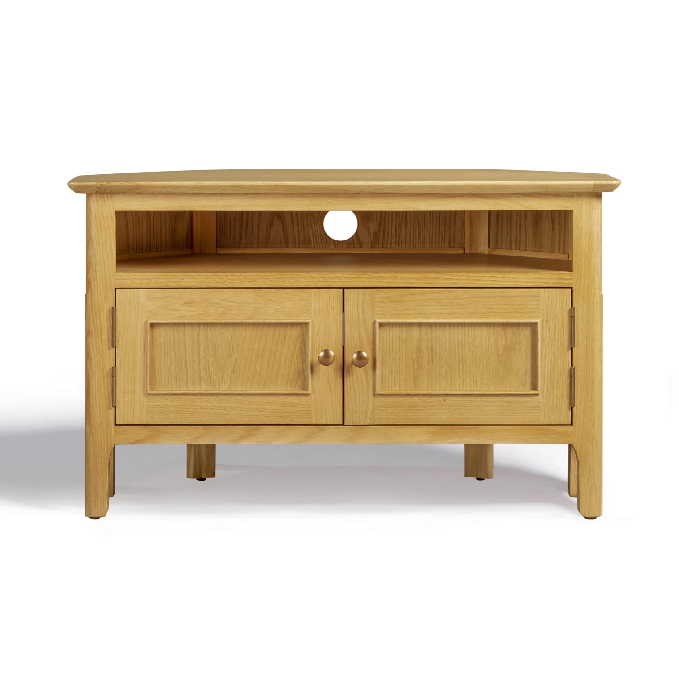 Belle Solid Oak Wood Corner TV Stand — image 3