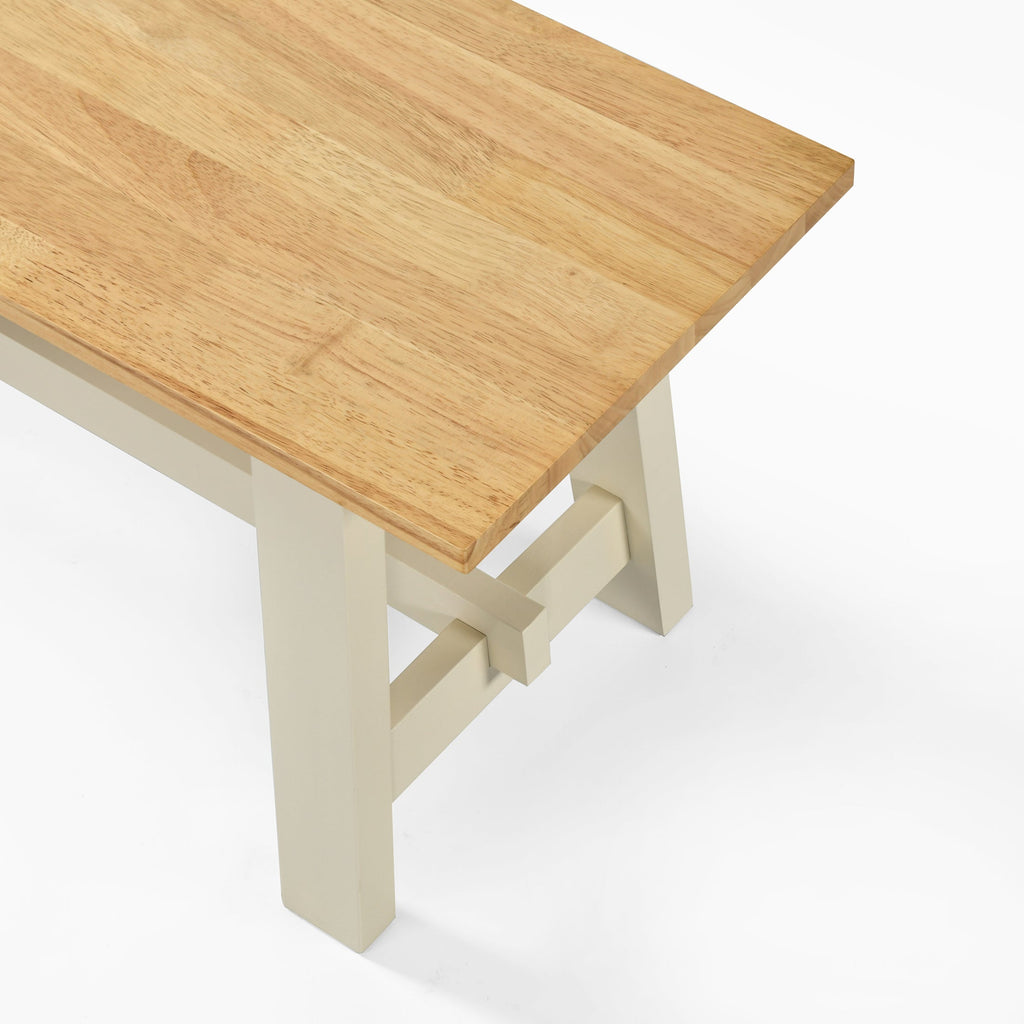 Blakeney Oak and Cream Solid Wood Dining Bench — image 10