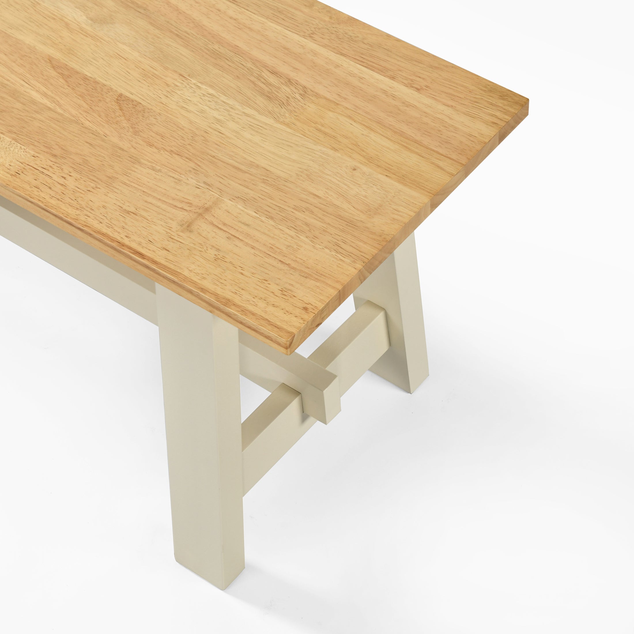 Blakeney Oak and Cream Solid Wood Dining Bench — image 10
